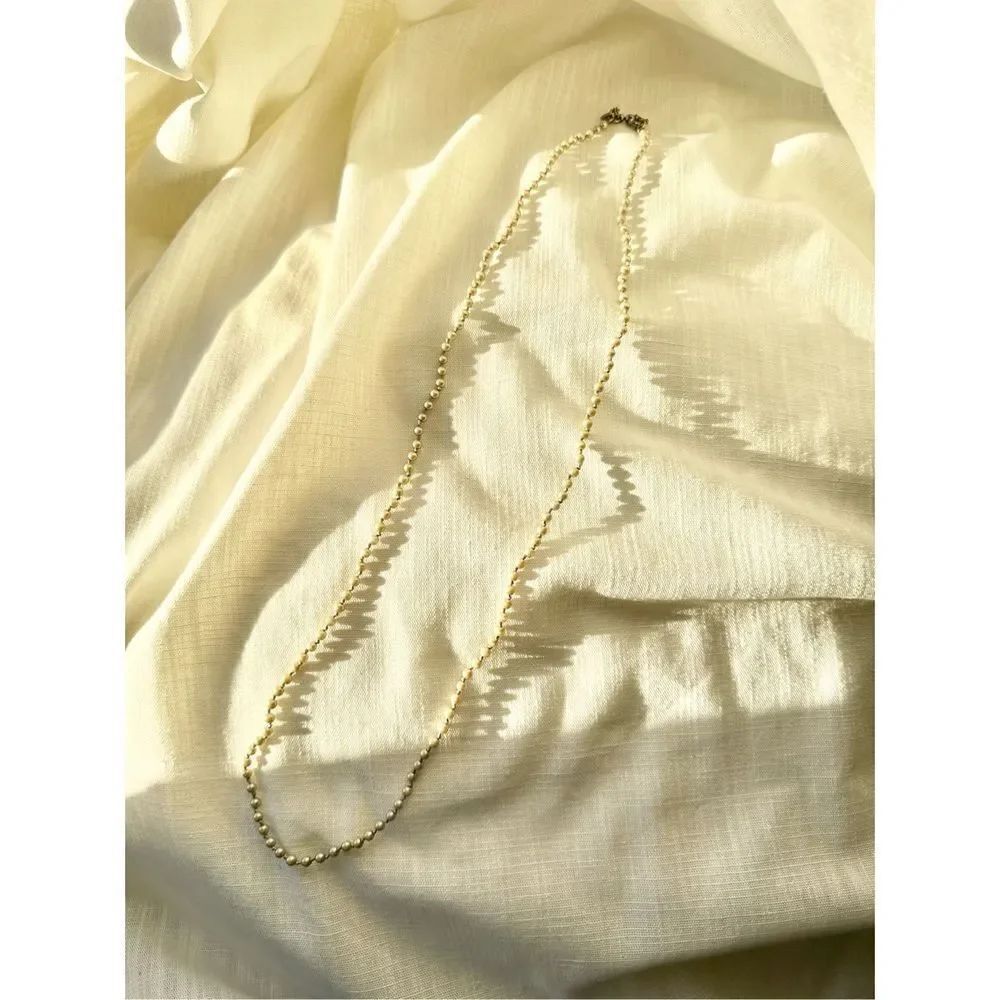 Silver bead J. Crew long necklace